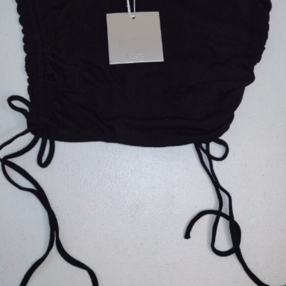 Just Quella Sexy Night Out Club Shirt Tube Crop Top Black Size Extra Small.(F1) - Picture 1 of 6